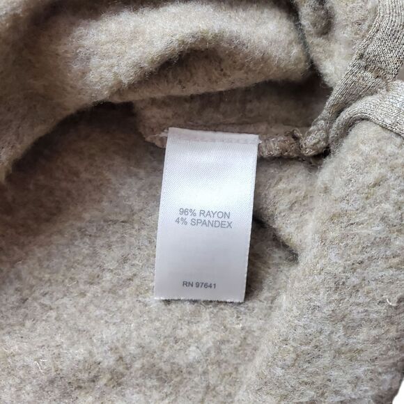 Pure Jill Tranquility Fleece Blouse Womens Large T Long Sleeve V Neck Top Tan - Picture 6 of 11